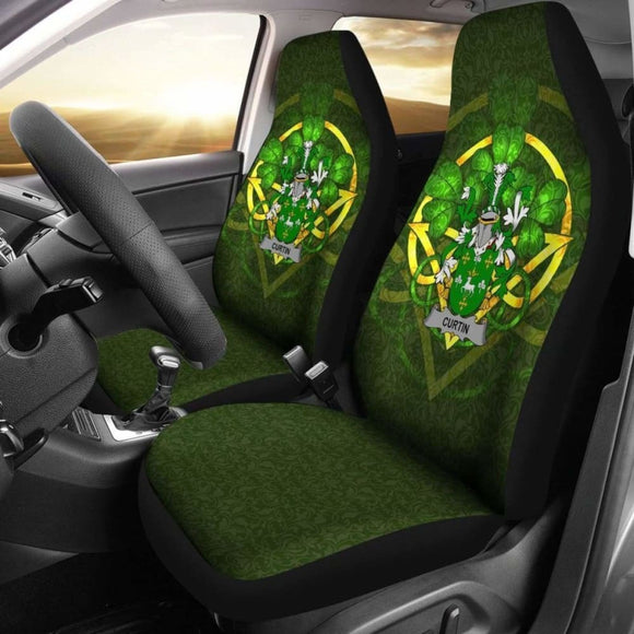 Curtin Or Mccurtin Ireland Car Seat Cover Celtic Shamrock (Set Of Two) 154230 - YourCarButBetter