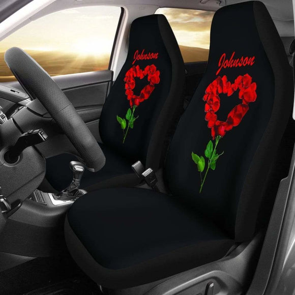 Custom Designed Rose Design Heart Seat Covers 174510 - YourCarButBetter
