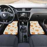 Cute Brown Pomeranian Paw Leave Bone Pattern Front And Back Car Mats 161012 - YourCarButBetter