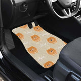 Cute Brown Pomeranian Puppy Front And Back Car Mats 195016 - YourCarButBetter