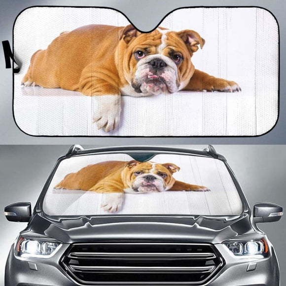 Cute Bulldog Car Sun Shade 172609 - YourCarButBetter