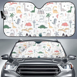 Cute Cartoon Dinosaurs Tree Pattern Car Auto Sun Shades 182102 - YourCarButBetter