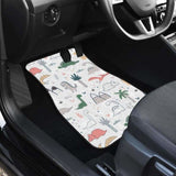 Cute Cartoon Dinosaurs Tree Pattern Front And Back Car Mats 154813 - YourCarButBetter