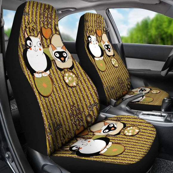 Cute Cats Car Seat Cover 112428 - YourCarButBetter