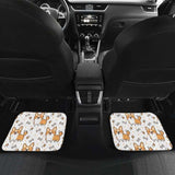 Cute Corgi Heart Star Bone Pattern Front And Back Car Mats 102802 - YourCarButBetter