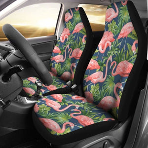 Cute Couple Flamingo Car Seat Covers 201010 - YourCarButBetter