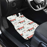 Cute Dachshund Bone Pattern Front And Back Car Mats 092813 - YourCarButBetter