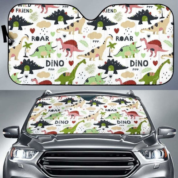 Cute Dinosaurs Pattern Car Auto Sun Shades 182102 - YourCarButBetter