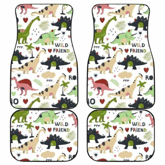 Cute Dinosaurs Pattern Front And Back Car Mats 154813 - YourCarButBetter