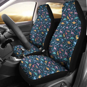 Cute Dinosaurs With Flowers Dinosaur Car Seat Covers 4 154813 - YourCarButBetter