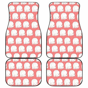 Cute Elephant Chibi Funny In Pink Theme Car Floor Mats 202820 - YourCarButBetter