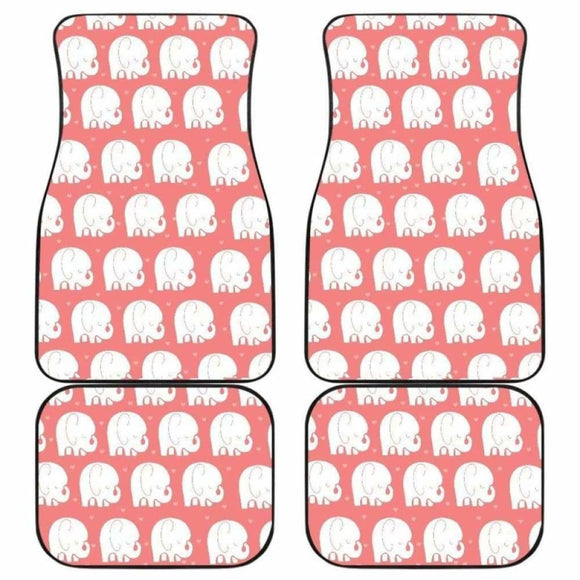 Cute Elephant Chibi Funny In Pink Theme Car Floor Mats 202820 - YourCarButBetter