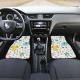 Cute Elephants Palm Tree Flower Butterfly Pattern Front And Back Car Mats 202820 - YourCarButBetter