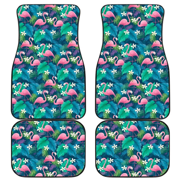 Cute Floral Flamingo Car Floor Mats 210704 - YourCarButBetter