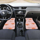 Cute Fox Pattern Pink Background Front And Back Car Mats 200217 - YourCarButBetter