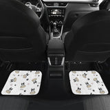 Cute French Bulldog Dog Print On White Car Floor Mats 210602 - YourCarButBetter