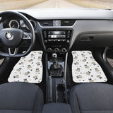 Cute French Bulldog Dog Print On White Car Floor Mats 210602 - YourCarButBetter