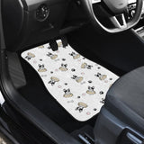 Cute French Bulldog Dog Print On White Car Floor Mats 210602 - YourCarButBetter