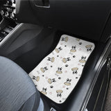 Cute French Bulldog Dog Print On White Car Floor Mats 210602 - YourCarButBetter