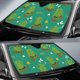 Cute Frog Dragonfly Design Pattern Car Auto Sun Shades 172609 - YourCarButBetter