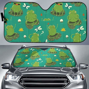 Cute Frog Dragonfly Design Pattern Car Auto Sun Shades 172609 - YourCarButBetter