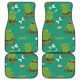 Cute Frog Dragonfly Design Pattern Front And Back Car Mats 154230 - YourCarButBetter