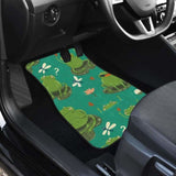 Cute Frog Dragonfly Design Pattern Front And Back Car Mats 154230 - YourCarButBetter