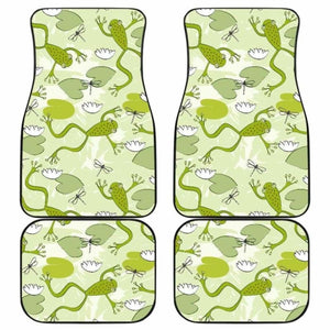 Cute Frog Dragonfly Pattern Front And Back Car Mats 154230 - YourCarButBetter