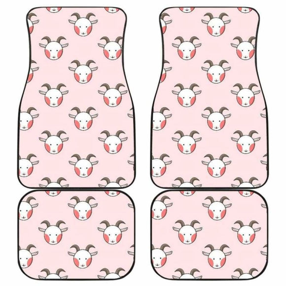 Cute Goat Pattern Front And Back Car Mats 153908 - YourCarButBetter