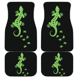 Cute Green Lizard Paw Print Car Floor Mats 211706 - YourCarButBetter