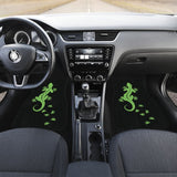 Cute Green Lizard Paw Print Car Floor Mats 211706 - YourCarButBetter