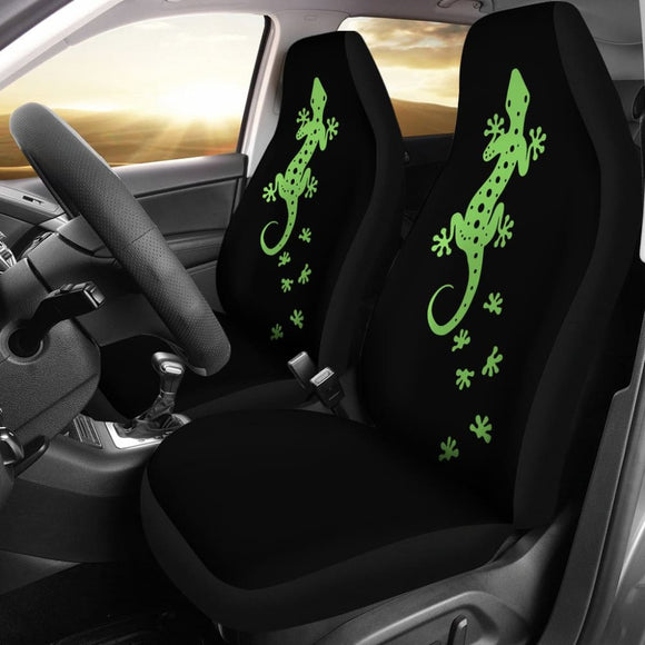 Cute Green Lizard Paw Print Car Seat Covers 211706 - YourCarButBetter