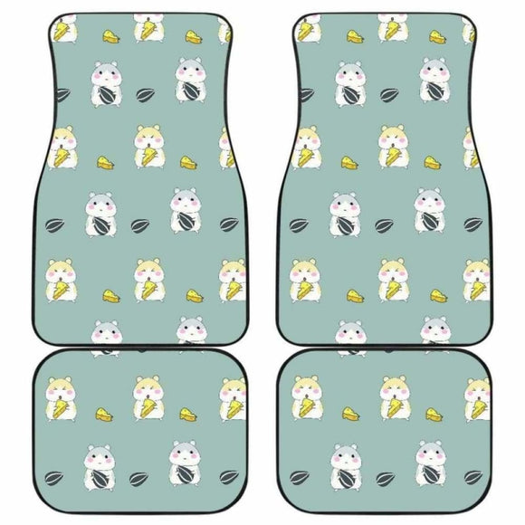 Cute Hamster Cheese Pattern Front And Back Car Mats 181703 - YourCarButBetter