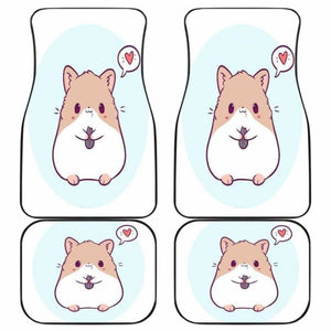 Cute Hamster Chibi In White Theme Car Floor Mats 181703 - YourCarButBetter