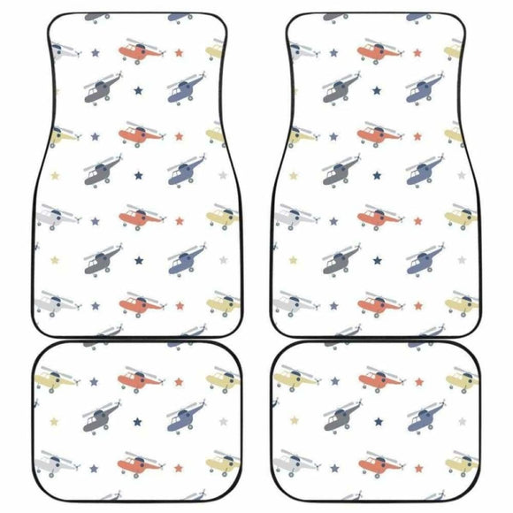 Cute Helicopter Star Pattern Front And Back Car Mats 174914 - YourCarButBetter