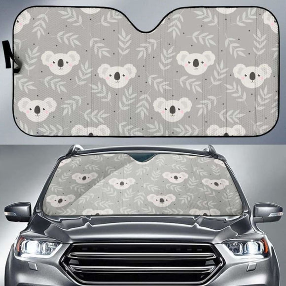 Cute Koala Leaves Pattern Car Auto Sun Shades 182102 - YourCarButBetter