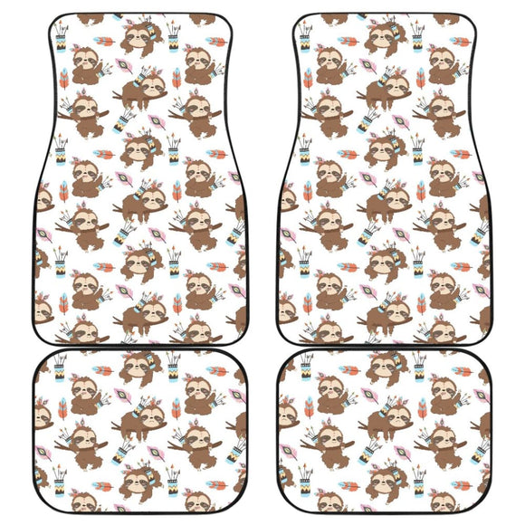Cute Native American Sloth Amazing Gift Car Floor Mats 210906 - YourCarButBetter