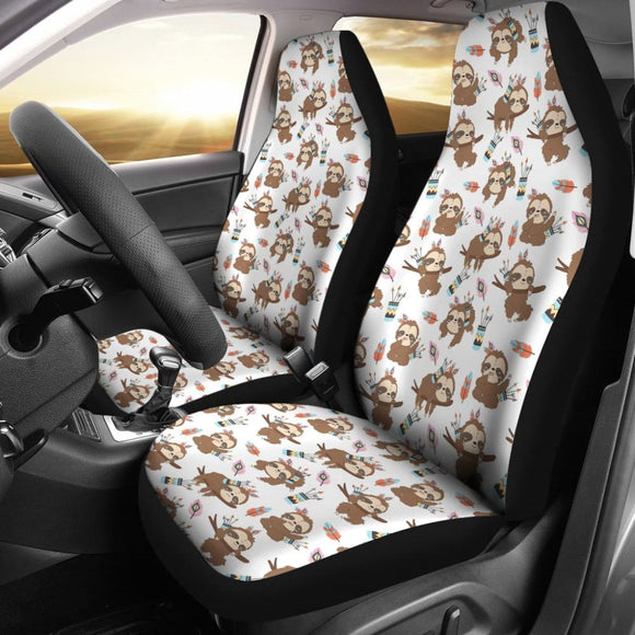 Cute Native American Sloth Amazing Gift Car Seat Covers 210906 - YourCarButBetter