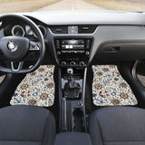 Cute Nautical Steering Wheel Anchor Pattern Front And Back Car Mats 192609 - YourCarButBetter