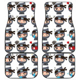 Cute Ninja Design Pattern Front And Back Car Mats 153908 - YourCarButBetter