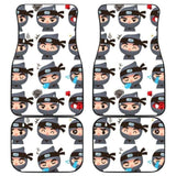 Cute Ninja Design Pattern Front And Back Car Mats 153908 - YourCarButBetter