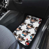 Cute Ninja Design Pattern Front And Back Car Mats 153908 - YourCarButBetter