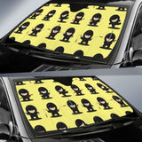 Cute Ninja Yellow Background Car Auto Sun Shades 102507 - YourCarButBetter