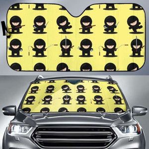 Cute Ninja Yellow Background Car Auto Sun Shades 102507 - YourCarButBetter