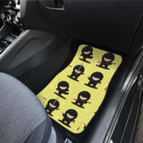 Cute Ninja Yellow Background Front And Back Car Mats 153908 - YourCarButBetter