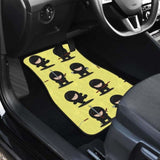 Cute Ninja Yellow Background Front And Back Car Mats 153908 - YourCarButBetter