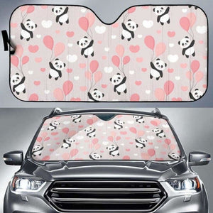 Cute Panda Ballon Heart Pattern Car Auto Sun Shades 172609 - YourCarButBetter