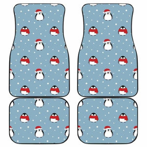 Cute Penguin Christmas Snow Pattern Front And Back Car Mats 160830 - YourCarButBetter