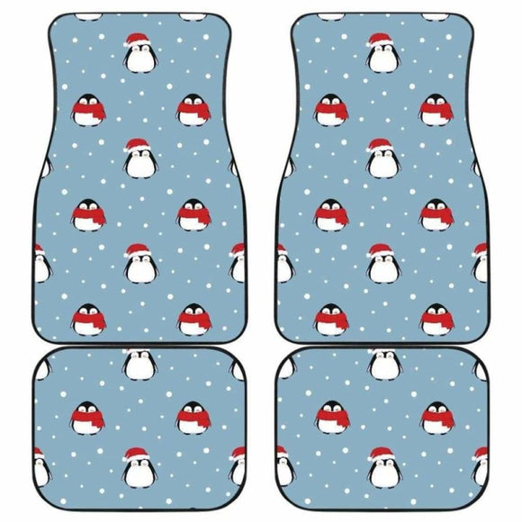 Cute Penguin Christmas Snow Pattern Front And Back Car Mats 160830 - YourCarButBetter