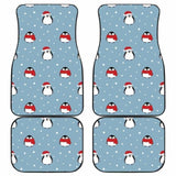 Cute Penguin Christmas Snow Pattern Front And Back Car Mats 160830 - YourCarButBetter